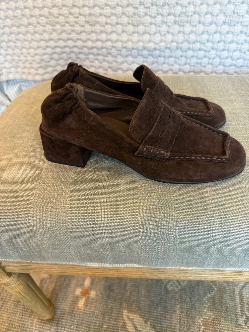 Steve Madden chocolate Suede Emory penny loafers